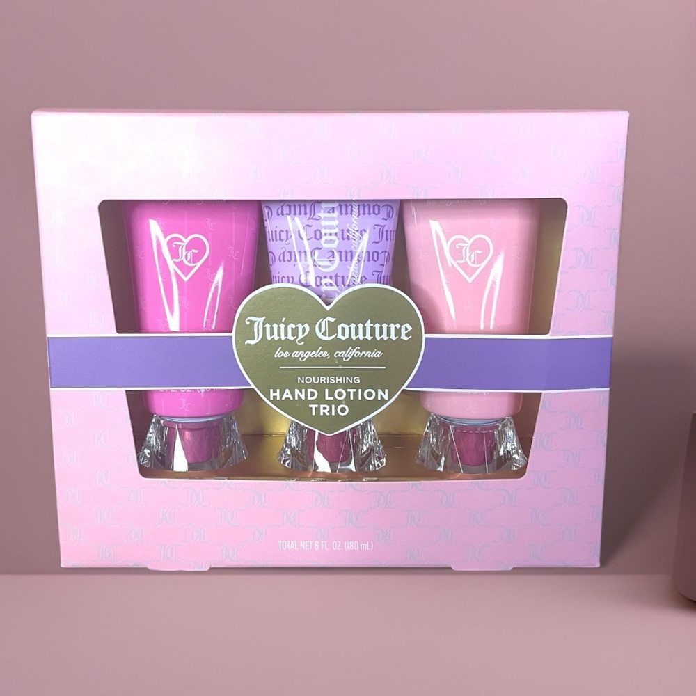 Juicy Couture Hand Lotion 3x Gift Set Coco Couture~Lush Lilac~Velvet Vanilla NIB